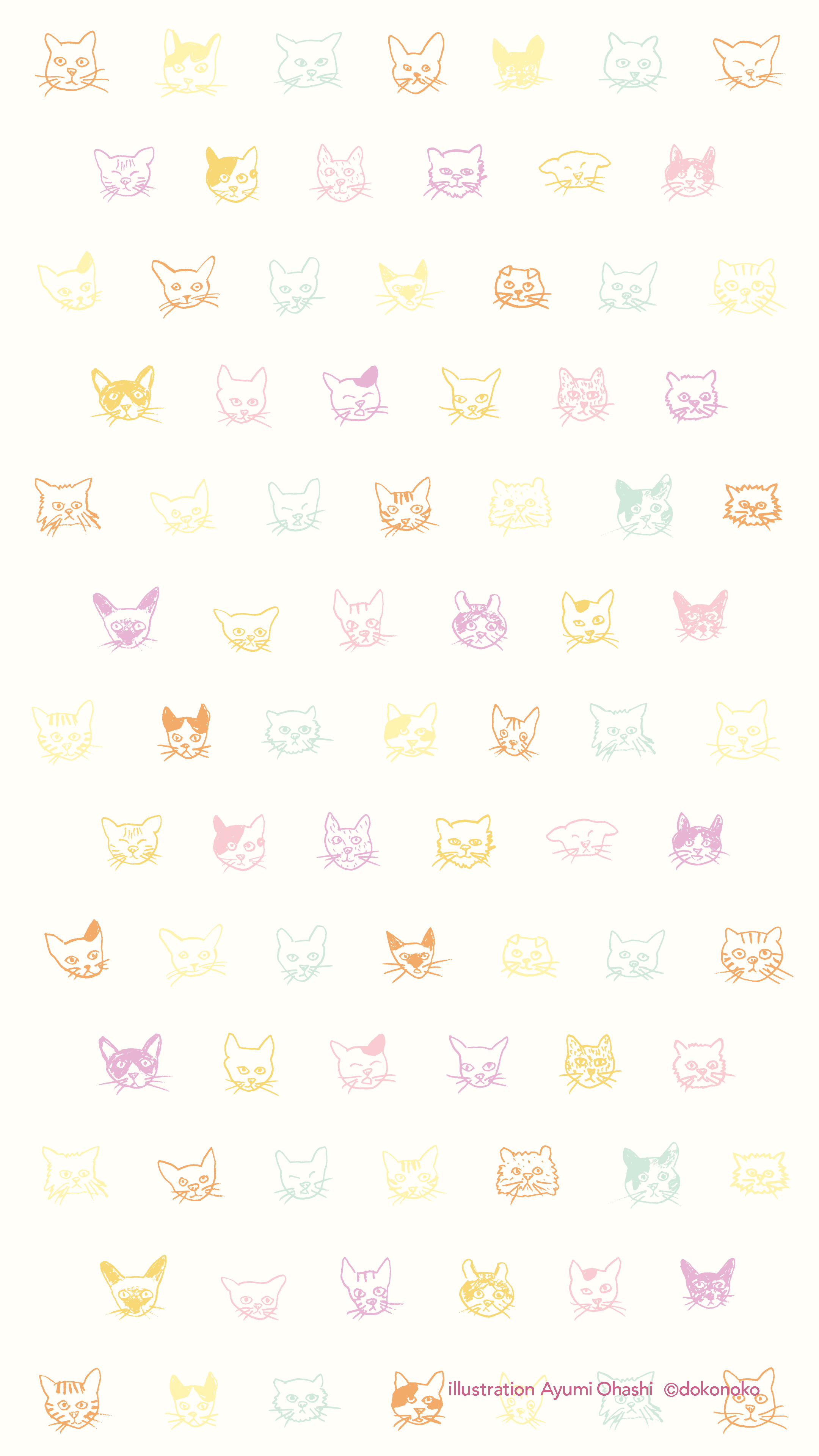 50 猫 イラスト 壁紙 花の画像